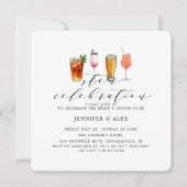 Moderne Blush Pink Sten Celebration Drinken Kaart (Voorkant)