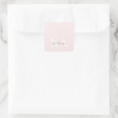 Moderne Blush Roos Gepersonaliseerde Monogramnaam  Vierkante Sticker (Tas)