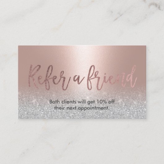 Moderne Blush Rose Gold Beauté Salon Référence (Devant)