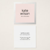 Moderne Blush Roze Beauty Professional Vierkante Visitekaartjes (Voorkant /achterkant)