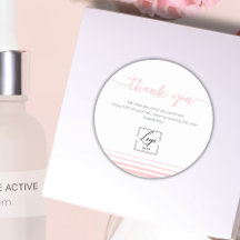 Moderne Blush roze Bedankt Voor Bestelling Insteek