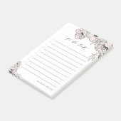 Moderne Blush roze bloemen om lijstnotities te doe Post-it® Notes (Schuin)