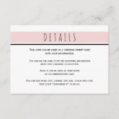 Moderne blush roze bruiloft details invoegen kaart (Voorkant)