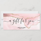 Moderne Blush Roze Certificate Cadeaukaart Voeg Lo (Voorkant)