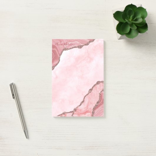 Moderne Blush roze geode Post-it® Notes (Kantoor)