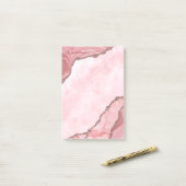 Moderne Blush roze geode Post-it® Notes (Op bureau)