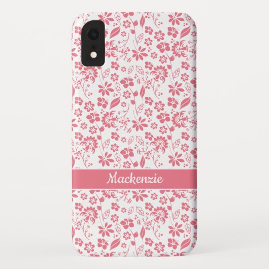 Moderne Blush roze heldere tropische bloemen Case-Mate iPhone Case (Achterkant)