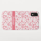 Moderne Blush roze heldere tropische bloemen Case-Mate iPhone Case (Achterkant (horizontaal))