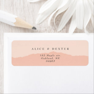 Moderne Blush Roze Huwelijkskoppel Etiket