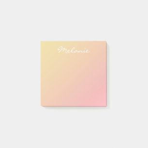 Moderne Blush Roze Koraal Goud Ombre Schrift Post-it® Notes
