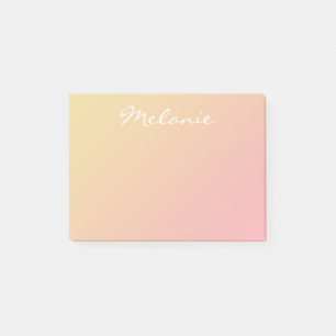 Moderne Blush Roze Koraal Goud Ombre Script Post-it® Notes