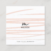 Moderne Blush Roze Lijnen Abstracte Kunst QR Code Vierkante Visitekaartje (Voorkant)