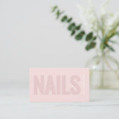 Moderne Blush Roze Nagel Tech QR Code Visitekaartje (Staand voorkant)