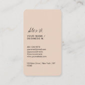 Moderne Blush roze QR Code Logo Visitekaartje (Achterkant)