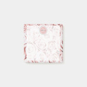 Moderne blush roze rozen gepersonaliseerd post-it® notes (Voorkant)