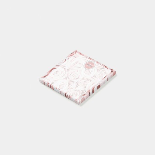 Moderne blush roze rozen gepersonaliseerd post-it® notes (Schuin)