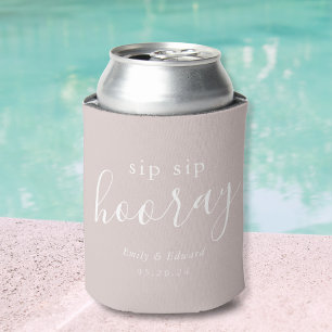 Moderne Blush Roze Sip Sip Hooray Trouw Favor Blikjeskoeler
