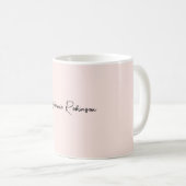 Moderne Blush Roze Stijlvolle Monogram Naam Script Koffiemok (Voorkant rechts)