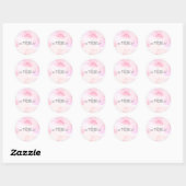 Moderne blush roze waterverf make-up ronde sticker (Vel)