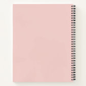 Moderne Blush Roze Witte Script Monogram Notitieboek (Achterkant)