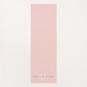 Moderne Blush Roze Witte Script Monogram Yogamat (Voorkant)