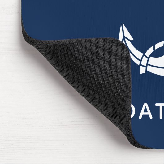 Moderne Boat Naam Anker Zeilbemanning Custom Muismat (Hoek)