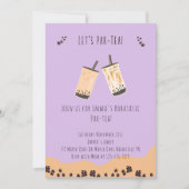 Moderne Boba Par-tea Bubble thee Verjaardagsuitnod Kaart (Voorkant)