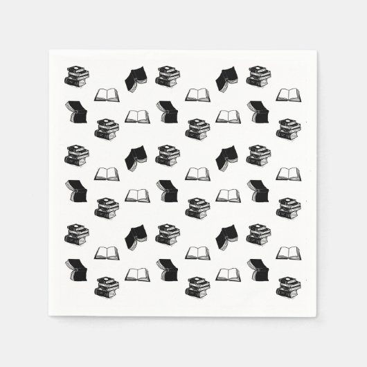 Moderne Boekachtige Bibliofiel Boek Patroon Servet (Voorkant)