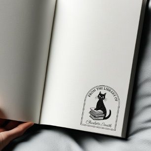 Moderne Boekenkat, Aangepaste Boekenplaat Rubberstempel