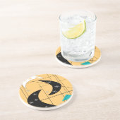 Moderne boemerangeffecten zandsteen onderzetter (Zijkant)