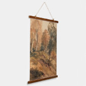 Moderne Boerderij Herfst Herfstlandschap Schildere Hangend Wandkleed (Gebogen)