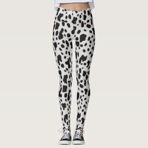 Moderne boerderij koe dierprint zwart gespikkeld p leggings