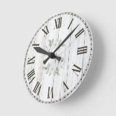 Moderne Boerderij Rustiek Hout Bloemen Familienaam Ronde Klok (Hoek)