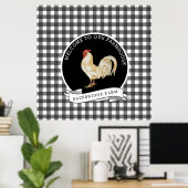 Moderne boerderij stijl Rooster Plaid Poster (Thuiskantoor)