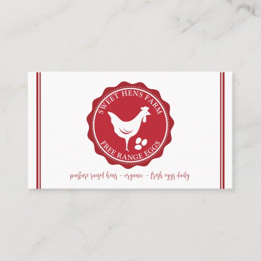 Moderne Boerderij van kipeieren QR-code Visitekaartje (Voorkant)