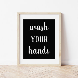 Moderne boerderij wast uw handen in de badkamer poster