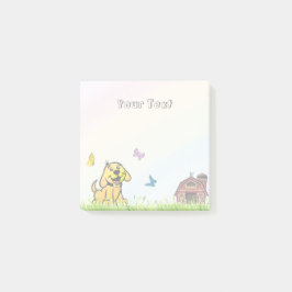 Moderne boerderijdier hond regenboogkinderen post-it® notes