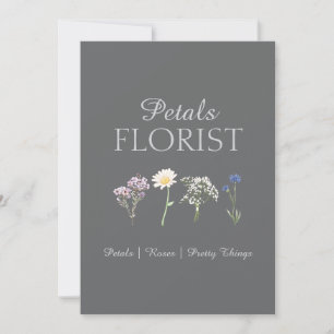 Moderne boetiek bloemist ondernemingsbranding bedankkaart