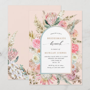 Moderne Boheemse Bloemen Bruidsmeisjes Brunch Invi