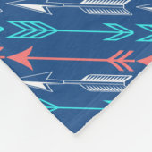 Moderne Boheemse koraal & Blauwgroen pijlen Fleece Deken (Hoek)