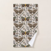 Moderne Boheemse Moth Wildflowers Abstract patroon Bad Handdoek (Handdoek)
