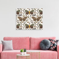 Moderne Boheemse Moth Wildflowers Abstract patroon