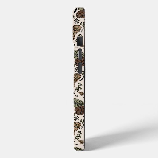 Moderne Boheemse Moth Wildflowers Abstract patroon Case-Mate iPhone Case (Achterkant / Links)