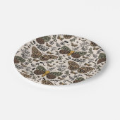 Moderne Boheemse Moth Wildflowers Abstract patroon Papieren Bordje (Gekanteld)