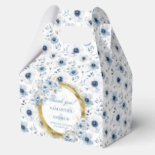 Moderne Boheemse Pastel Blauw Goud bruiloft Dank u Bedankdoosjes