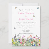 Moderne Boheemse Wilde Bloemen Bruiloft Kaart (Voorkant)