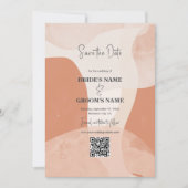Moderne Bohemen Terracotta Wedding QR Code Save The Date (Voorkant)