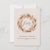 Moderne bohemian rustieke pampas gras bruiloft RSVP kaartje (Achterkant)