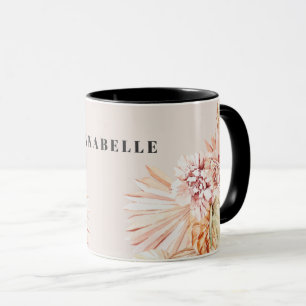 Moderne bohemian waterverf bloemenpastel sinaasapp mok