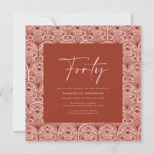 Moderne bohemische marokkaanse tera-cotta elegant  kaart (Voorkant)